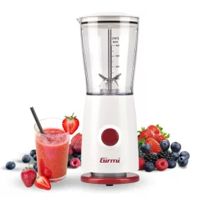   Girmi FR03 kompakt elektromos turmixgép, 170 W teljesítmény, 400 ml-es keverőpohár és rozsdamentes acél pengék, Fehér (FR0301)