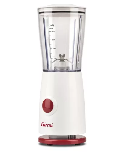 Girmi FR03 kompakt elektromos turmixgép, 170 W teljesítmény, 400 ml-es keverőpohár és rozsdamentes acél pengék, Fehér (FR0301)