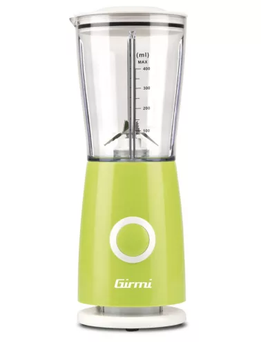 Girmi FR03 kompakt elektromos turmixgép, 170 W teljesítmény, 400 ml-es keverőpohár és rozsdamentes acél pengék, Zöld (FR0303)