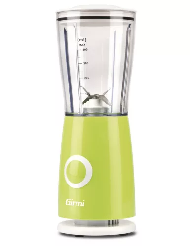 Girmi FR03 kompakt elektromos turmixgép, 170 W teljesítmény, 400 ml-es keverőpohár és rozsdamentes acél pengék, Zöld (FR0303)