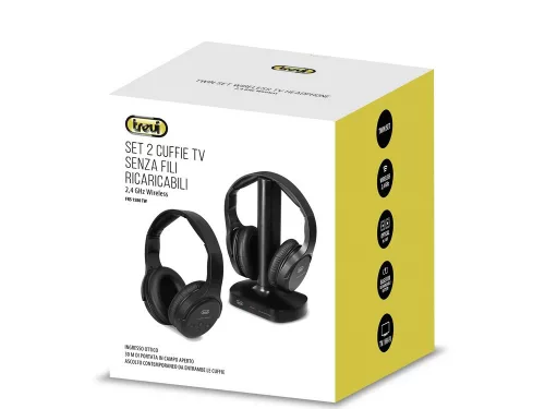 Trevi FRS 1580 TW Dupla vezeték nélküli TV fejhallgató szett, maximális kényelem és kiváló hangzás