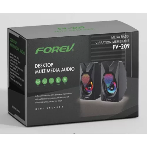 Forev FV-209 multimédia sztereó hangszóró rgb led világítással 6W
