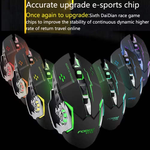 FOREV FV-W502 vezeték nélküli led-es optikai gamer egér 3200 DPI, akkumulátoros, micro usb töltéssel