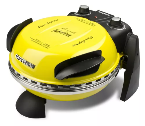G3 Ferrari G10006 Forno Pizza Delizia Yellow, eredeti sárga színű olasz házi pizza sütő, 5 perc alatt, 400 fokon, 31cm-es pizza