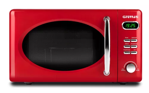 G3 Ferrari G10155 SAPORMIO VINTAGE Mikrohullámú sütő, 20 liter, 1.150W teljesítménnyel, piros színben
