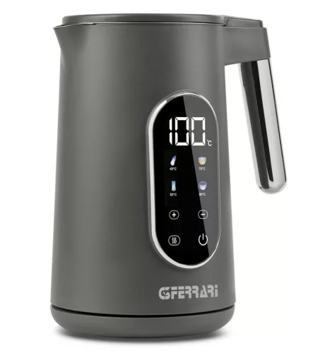 G3 Ferrari G10205 vízforraló grafit szín, állítható hőmérséklet 40-100°C, érintőképernyős kijelző, 1,7 liter