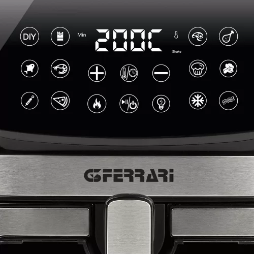 G3 Ferrari G10215 forrólevegős sütő 9 liter, dupla fűtőelem, 12 program, digitális vezérlés, tapadásmentes tartály