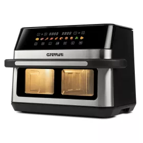   G3 Ferrari G10223 Friggisano 6+6 forrólevegős sütő, dupla 6 literes zóna, 12 literes XXL kapacitás, 10 program, 2200 W, digitális kijelző