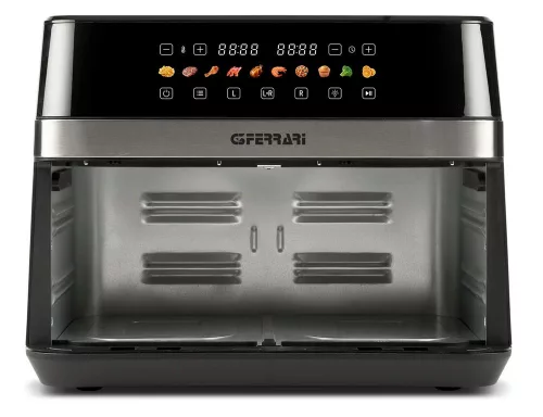 G3 Ferrari G10223 Friggisano 6+6 forrólevegős sütő, dupla 6 literes zóna, 12 literes XXL kapacitás, 10 program, 2200 W, digitális kijelző