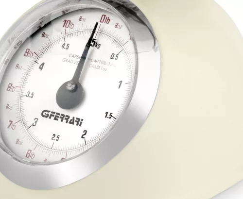 G3 Ferrari G20003 Mechanikus konyhai mérleg, 5 kg-ig, krém színben