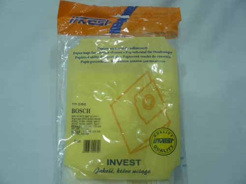 IZ-BH2 INVEST BOSCH / SIEMENS P STB. KOMPATIBILIS PAPÍR PORZSÁK (5DB/CSOMAG) HELYETTE: IZ-BH2S.1F KOMPATIBILIS MIKROSZÁLAS PORZSÁK (5DB+1FILTER/CSOMAG) 5 RÉTEGŰ