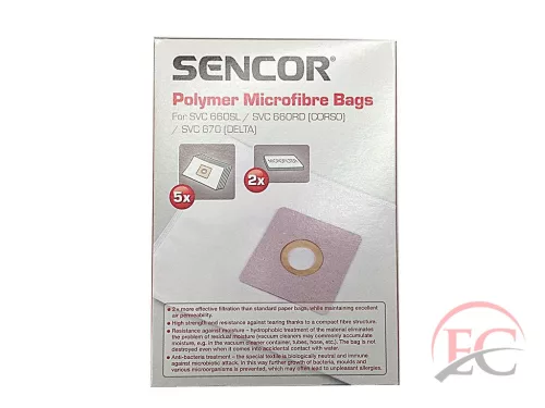 IZ-SVC660/670S / SVCX1052 SENCOR SVC660 CORSO / SVC670 DELTA GYÁRI MIKROSZÁLAS PORZSÁK (5DB+2FILTER/CSOMAG)