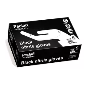   PACLAN EXPERT FEKETE NITRIL GUMIKESZTYŰ - S-ES MÉRET 100DB/DOBOZ (LATEX ÉS PÚDERMENTES.)