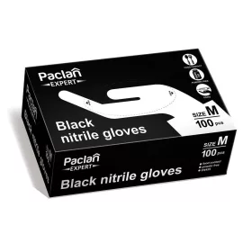   PACLAN EXPERT FEKETE NITRIL GUMIKESZTYŰ - M-ES MÉRET 100DB/DOBOZ (LATEX ÉS PÚDERMENTES.)