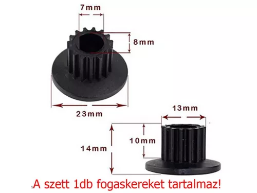 UNIVERZÁLIS KENYÉRSÜTŐ MOTOR FOGASKERÉK SZETT 15 FOGSZÁM / (1 DB FOGASKERÉK+1DB ALÁTÉT+1DB ZÉGERGYŰRŰ) DELONGHI KW713595 / ETA U.GY