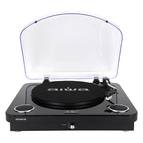 Aiwa GBTUR-120BKMKIII Analóg lemezjátszó Bluetooth funkcióval, magasfényű fekete színben