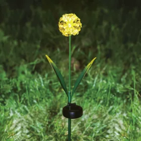   Garden of Eden 11738 Leszúrható szolár virág - hortenzia - 2 féle - 25 melegfehér LED - 13 x 7 x 65 cm