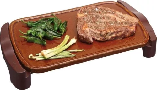 Jata GR559 1600 W elektromos grillsütő – kézzel készített terrakotta grilllap, állítható termosztát