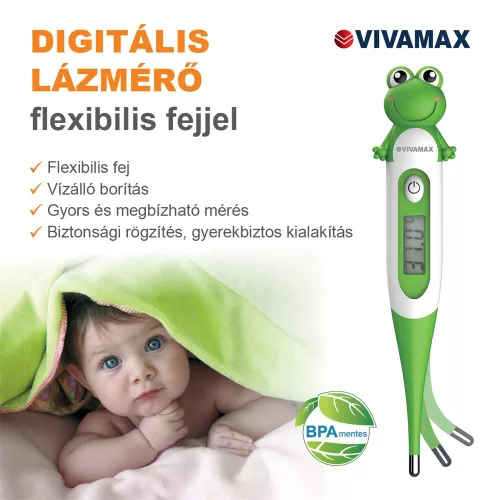 Vivamax GYV30 Digitális lázmérő flexibilis fejjel (béka)