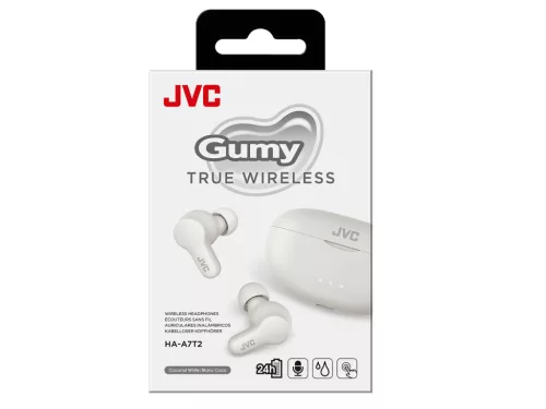JVC HA-A7T2-W Kíváló minőségű True Wireless Gummy fülhallgató akár 24 órás üzemidővel