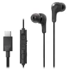 JVC HA-FR9UC-B vezetékes fülhallgató USB-C csatlakozóval, mikrofonnal és vezérlővel, 4 méretű szilikon gumiharanggal