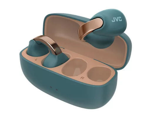 JVC HA-NP1T-A-U vezeték nélküli nyitott fülhallgató, Bluetooth 5.3, IPX4, 24 óra üzemidő, zöld/arany