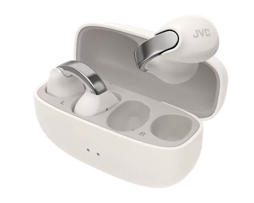 JVC HA-NP1T-W-U vezeték nélküli nyitott fülhallgató fehér/ezüst, Bluetooth 5.3, IPX4, 24 óra üzemidő