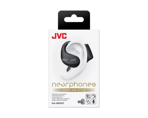 JVC HA-NP50T-B-U teljesen vezeték nélküli nyitott fülhallgató 38 óra üzemidővel, sporthoz, IPX4