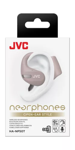 JVC HA-NP50T-C-U teljesen vezeték nélküli nyitott sport fülhallgató 38 óra üzemidő, Bluetooth 5.3, IPX4, 16 mm neodímium meghajtó
