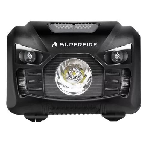 SuperFire HL06 LED akkumulátoros fejlámpa, 500 lm, USB, fekete