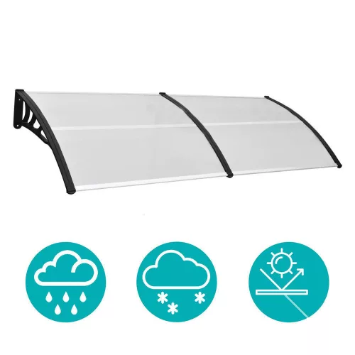 Timeless Garden Műanyag előtető több méretben és színben-240x90 cm-fekete (HOP1000696-4)