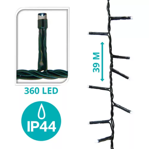 LED fényfüzér választható méretben és színben-360 LED-es -színes (HOP1000747-2)