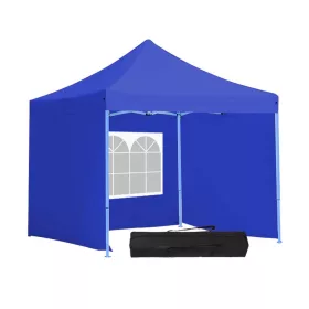   Timeless Garden Összecsukható kerti pavilon több típusban-2,9x2,9 méteres-kék-pavilon+oldalfal+hordtáska (HOP1000807-1)