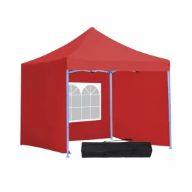   Timeless Garden Összecsukható kerti pavilon több típusban-2,9x2,9 méteres-piros-pavilon+oldalfal+hordtáska (HOP1000807-2)