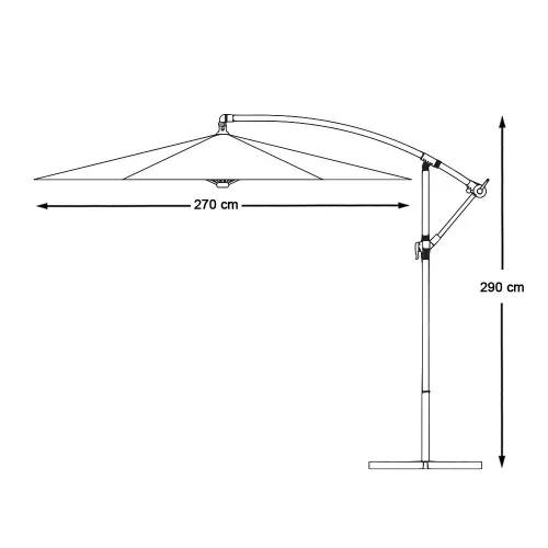 Timeless Garden Függő napernyő 2,8 m, szürke (HOP1000812-6)