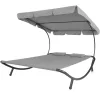 Timeless Garden Kétszemélyes napozóágy árnyékolóval-szürke (HOP1000813-2)