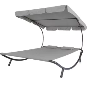   Timeless Garden Kétszemélyes napozóágy árnyékolóval-szürke (HOP1000813-2)