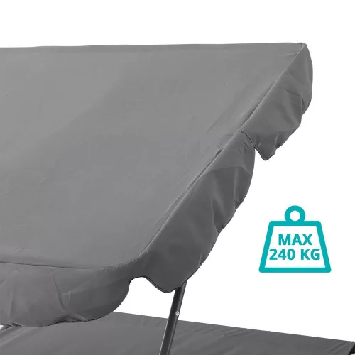 Timeless Garden Kétszemélyes napozóágy árnyékolóval-szürke (HOP1000813-2)