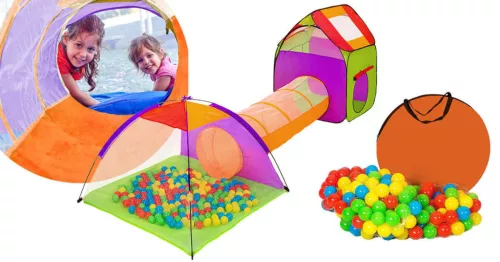 Timeless Toys Játszósátor alagúttal, 200 db ajándék labdával (HOP1000915-1)