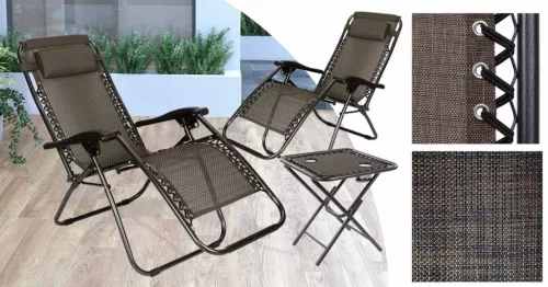 Timeless Garden 2 db zéró gravitáció kerti szék asztallal (HOP1000918-1)