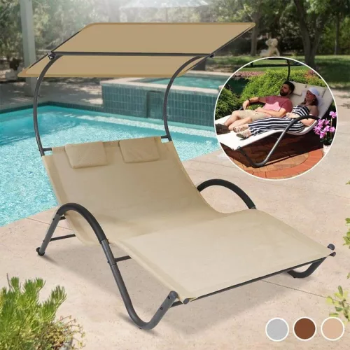 Timeless Garden 2 személyes DELUX napozóágy 3 színben-bézs (HOP1000924-1)