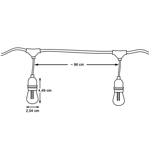 Timeless Garden Vízálló dekor égősor, 15 db E27 LED lámpával, 14,6 m, melegfehér (HOP1000933-1)