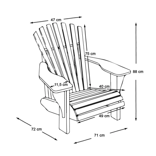 Timeless Garden Fa, összecsukható kerti szék (HOP1000935-1)