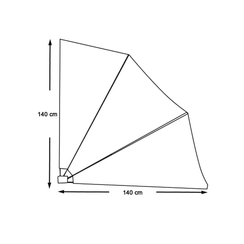 Timeless Garden Legyező árnyékoló erkélyre, 140 cm, 2 színben-szürke (HOP1000937-1)