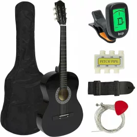   Timeless Hobby Akusztikus gitár szett kezdőknek, ajándék hangolóval, 2 színben-fekete (HOP1000982-1)