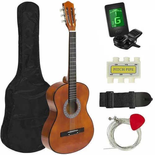 Timeless Hobby Akusztikus gitár szett kezdőknek, ajándék hangolóval, 2 színben-barna (HOP1000982-2)