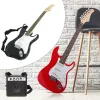 Timeless Hobby Elektromos gitár szett kezdőknek, ajándék erősítővel-fekete (HOP1000983-2)