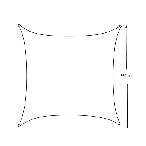 Timeless Garden Szögletes napvitorla, 3,6 méteres, több típusban-négyszög alakú, polietilén, bézs (HOP1001029)