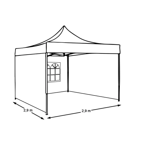 Timeless Garden Pavilon ponyva több típusban-2,9x2,9 méteres tető és oldalfal ponyva (HOP1001074)