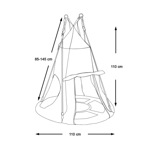 Timeless Garden Fészekhinta-110 cm-es-piros-sátorral (HOP1001106-2)